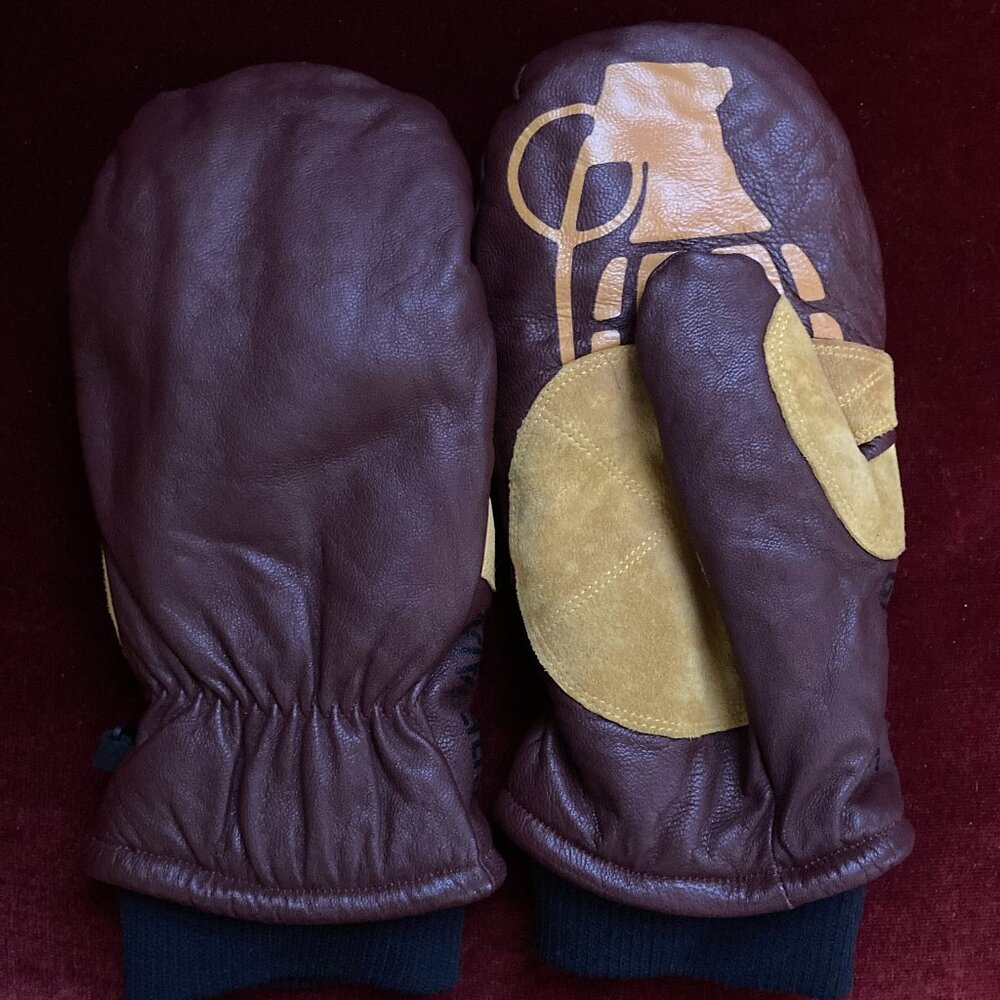 Grenade sherpa lined leather mittens